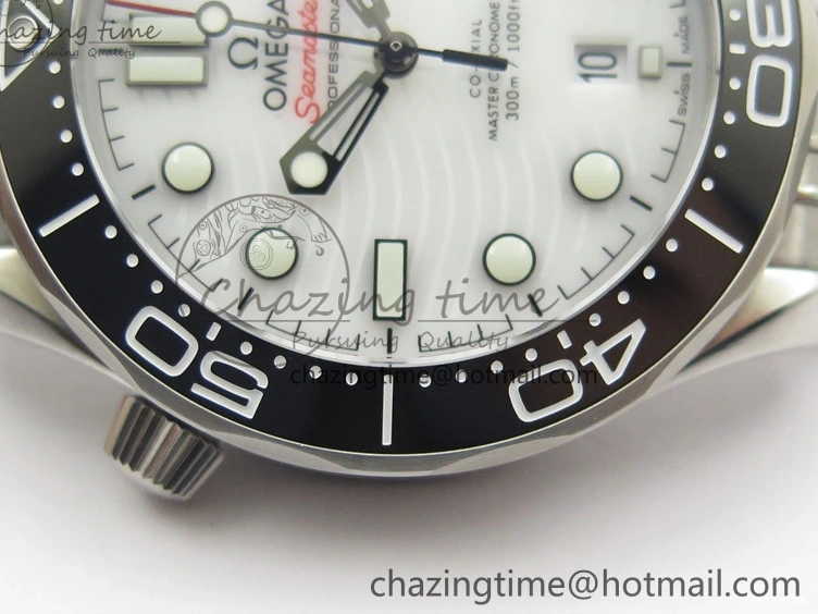 0202 Seamaster Diver 300M ORF 1:1 Best Edition Black Ceramic White Dial on SS Bracelet A Reliable 7865